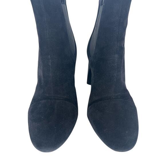 Louis Vuitton Suede Monogram Cap Toe Chelsea 80mm Ankle Boots in Black - Picture 9 of 16